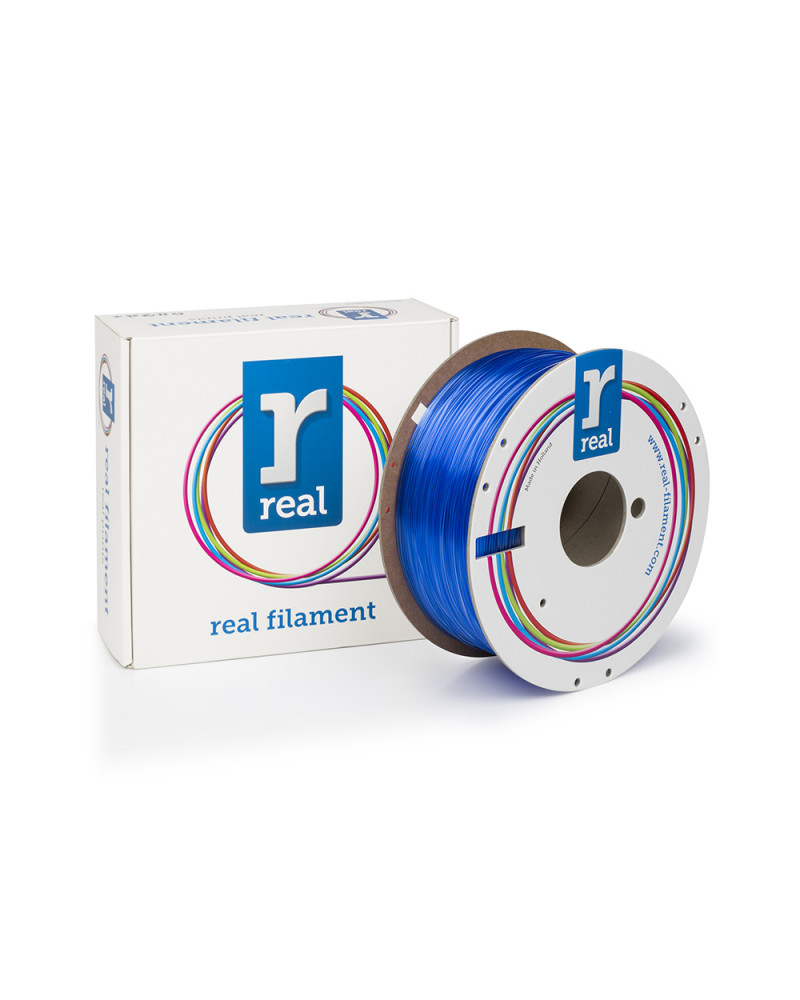 REAL PETG 3D Printer Filament - Translucent Blue - spool of 1Kg - 1.75mm (REFPETGBLUE1000MM175)