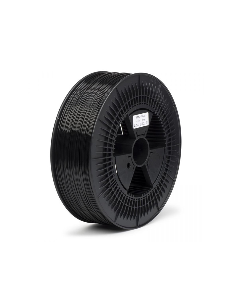 REAL PETG 3D Printer Filament - Black - Spool of 5Kg - 1.75mm (REFPETGSBLACK5000MM175)