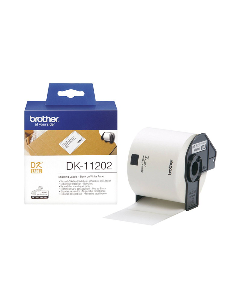Brother DK-11202 Label Roll – Black on White, 62mm x 100mm (DK11202) (BRODK11202)