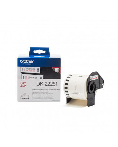 Brother P-touch Label Red / Black on White15.2m x 62mm (DK22251) (BRODK22251)