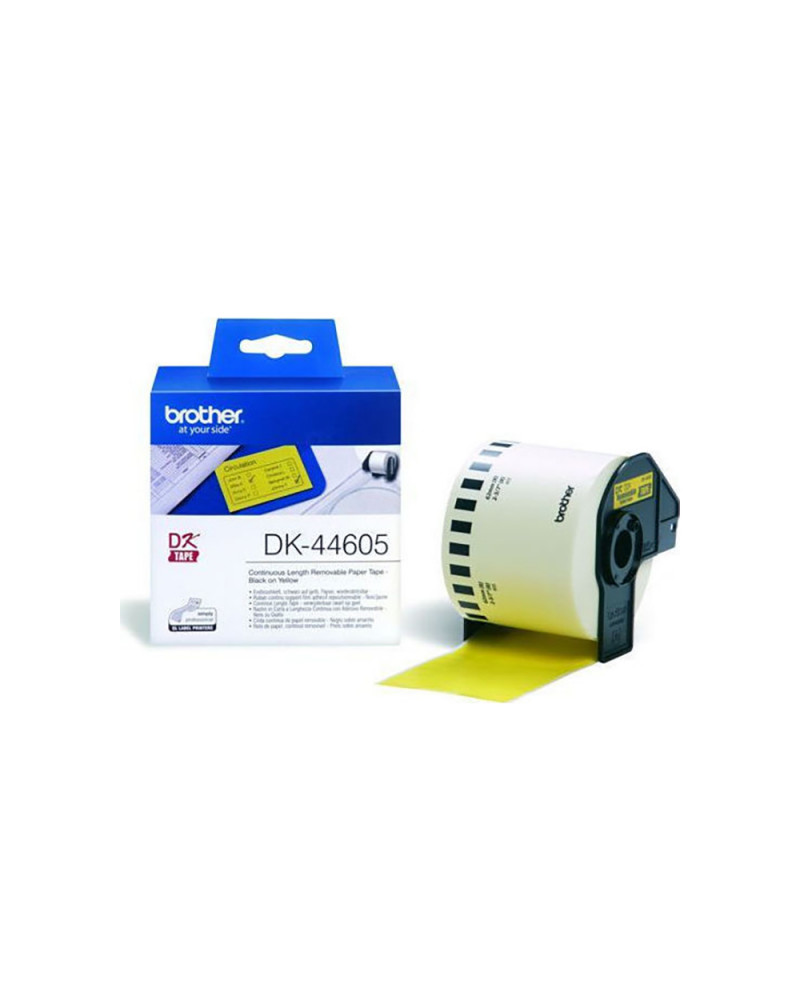 Brother P-touch Label Yellow 30.5m x 62mm (DK44605) (BRODK44605)
