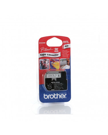 Brother P-touch Non Laminated M-Band Black on White 4m x 9mm (MK221SBZ) (BROMK221SBZ)