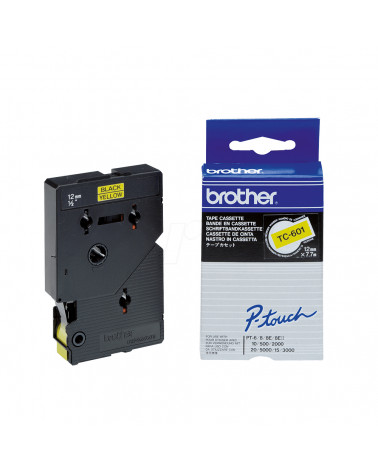 Brother P-touch Laminated Black on Yellow 7,7m x 12mm (TC601) (BROTC601)