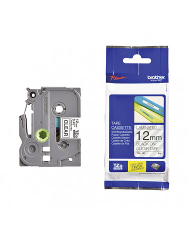 Brother TZe-131 Labelling Tape – Black on Clear, 12mm wide (TZE131) (BROTZE131)