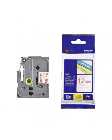 Brother P-touch Laminated Red on Transparent 8m x 12mm (TZE132) (BROTZE132)