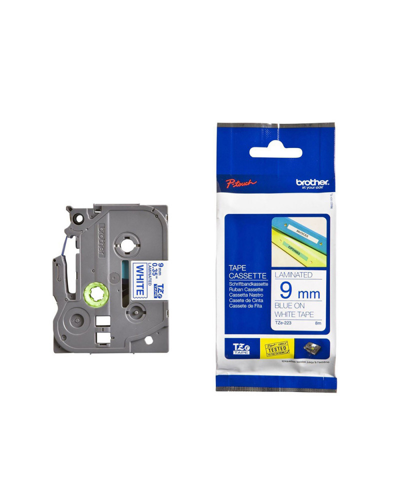 Brother P-Touch Blue on White 8m x 9mm (TZE223) (BROTZE223)
