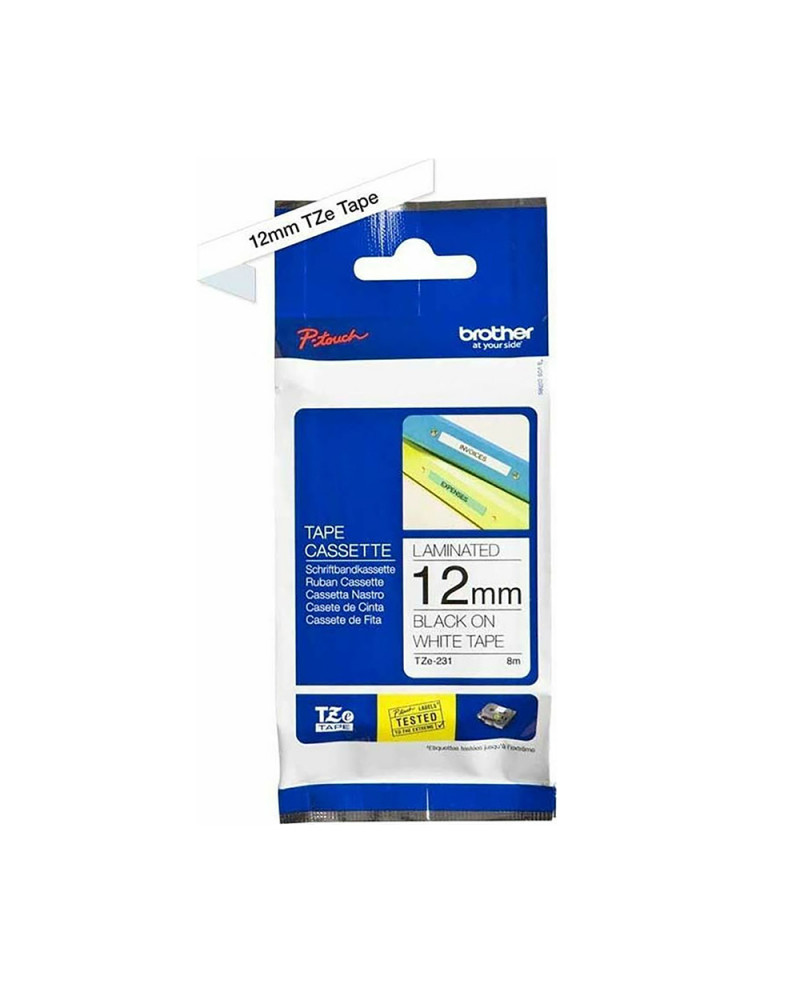 Brother P-Touch Black on White 8m x 12mm (TZE231CIV) (BROTZE231CIV)