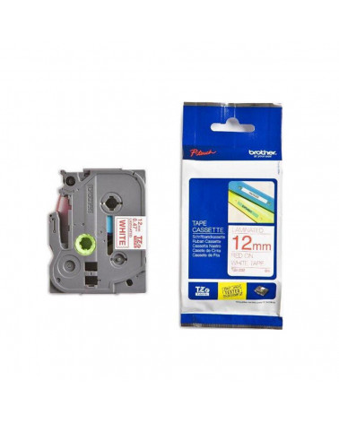 Brother P-Touch Laminated Red on White 8m x 12mm (TZE232) (BROTZE232)