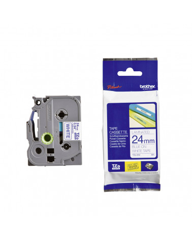 Brother P-Touch Laminated Blue on White 8m x 24mm (TZE253) (BROTZE253)