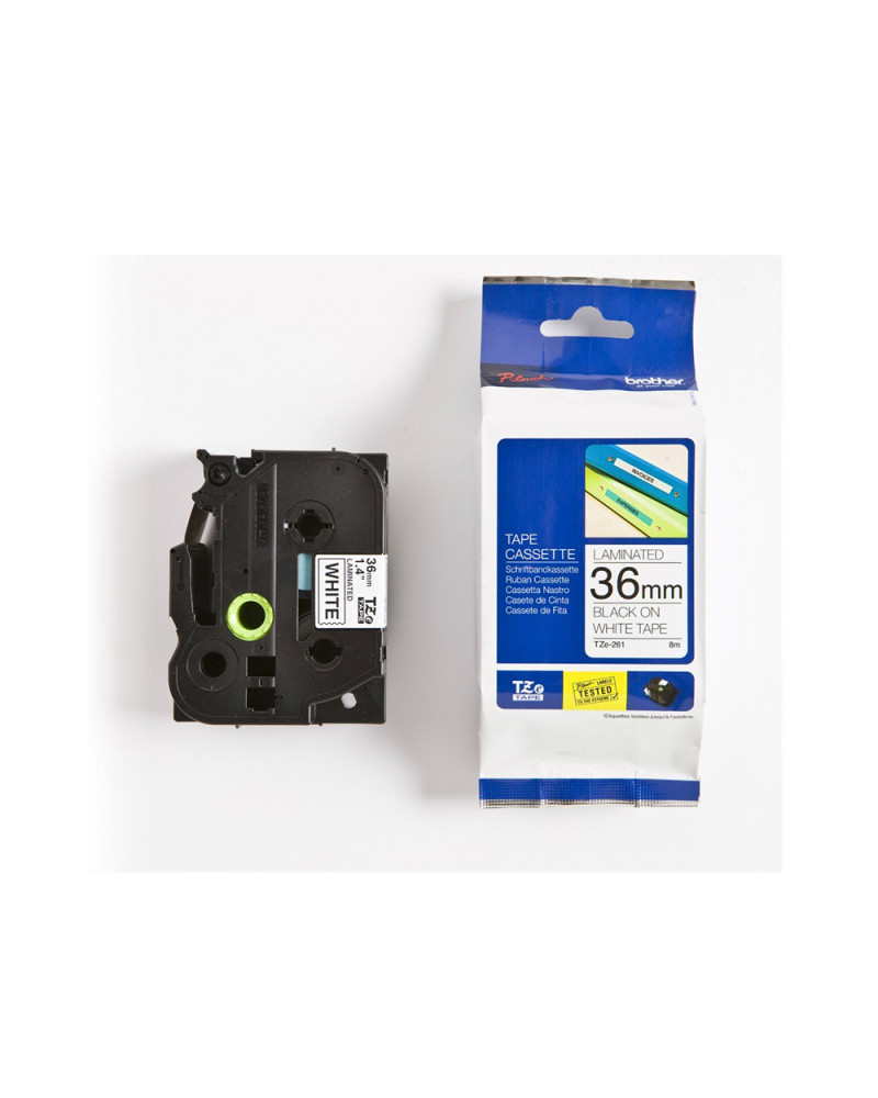Brother TZe-261 Labelling Tape Cassette – Black on White, 36mm wide (TZE261) (BROTZE261)