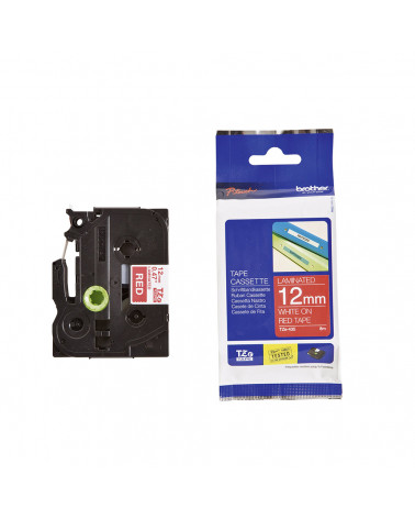 Brother P-Touch Laminated White on Red 8m x 12mm (TZE435) (BROTZE435)