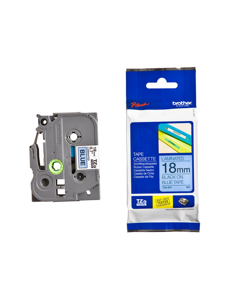 Brother P-Touch Laminated Black on Blue 8m x 18mm (TZE541) (BROTZE541)