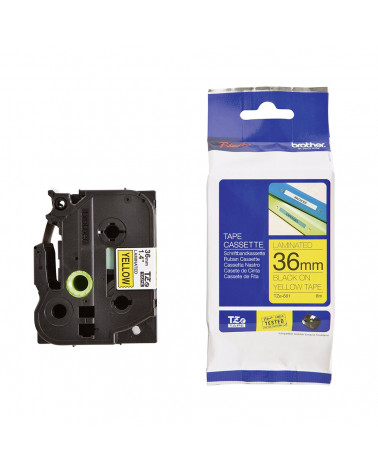 Brother TZe-661 Labelling Tape Cassette – Black on Yellow, 36mm wide (TZE661) (BROTZE661)