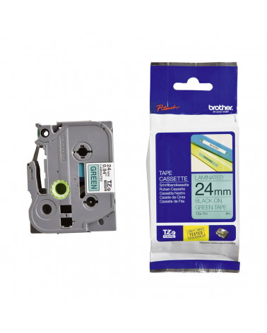 Brother TZe-751 Labelling Tape Cassette – Black on Green, 24mm wide (TZE751) (BROTZE751)