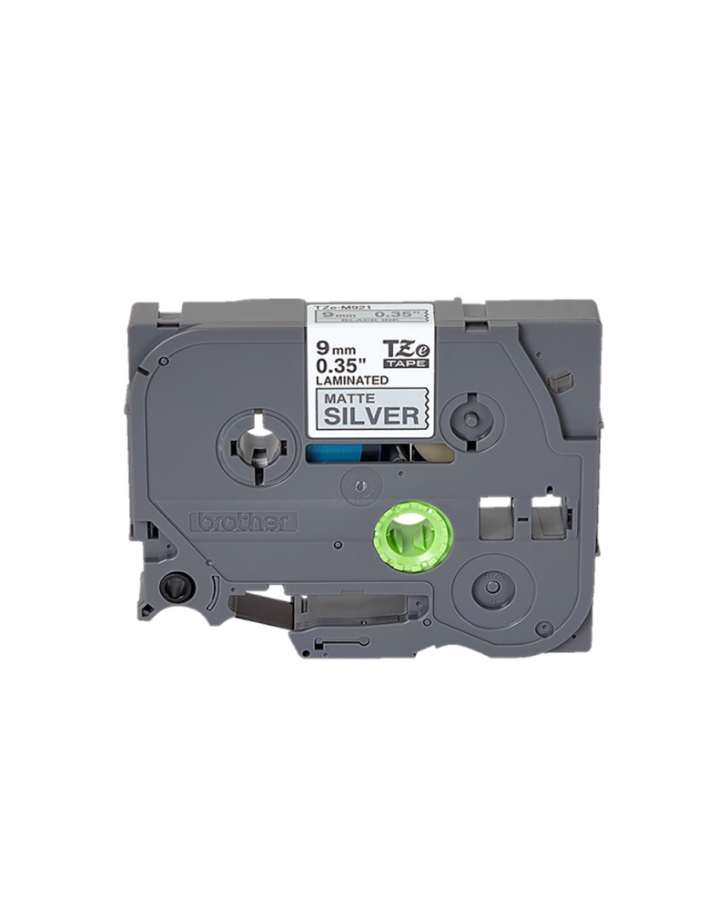 Brother P-Touch Black on Mat Silver 8m x 9mm (TZEM921) (BROTZEM921)