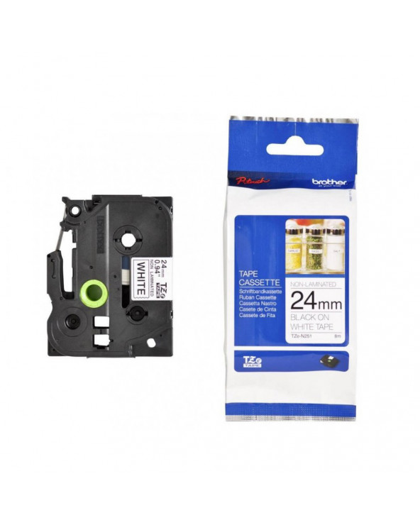 Brother P-Touch Non Laminated Black on White 8m x 24mm (TZEN251) (BROTZEN251)