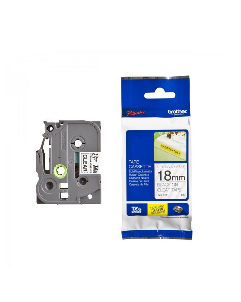 Brother P-Touch Industrial Laminated Black on Transparent 8m x 18mm (TZES141) (BROTZES141)