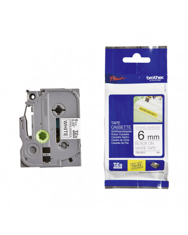 Brother TZe-S211 Labelling Tape Cassette – Black on White Strong Adhesive, 6mm wide (TZES211) (BROTZES211)
