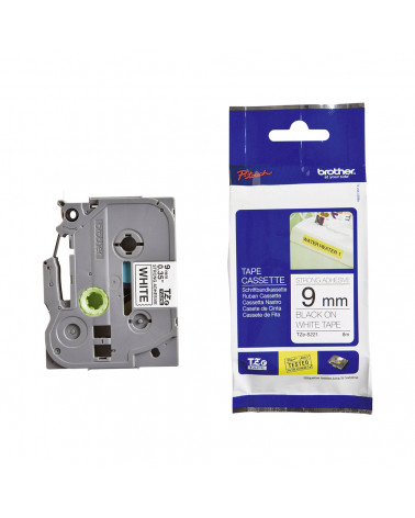 Brother TZe-S221 Labelling Tape Cassette – Black on White Strong Adhesive, 9mm wide (TZES221) (BROTZES221)