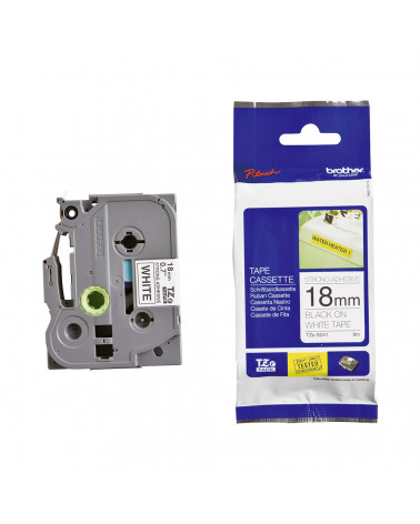 Brother TZe-S241 Labelling Tape Cassette – Black on White Strong Adhesive, 18mm wide (TZES241) (BROTZES241)