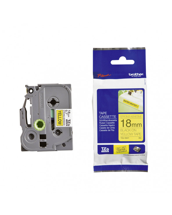 Brother P-Touch  Industrial Laminated  Black on Yellow 8m x 18mm (TZES641) (BROTZES641)