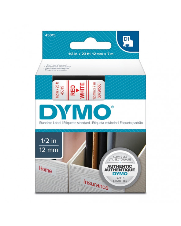 Ταινία Ετικετογράφου DYMO Standard 45015 12 mm x 7 m (Κόκκινα Γράμματα σε Λευκό Φόντο) (S0720550) (DYMO45015)
