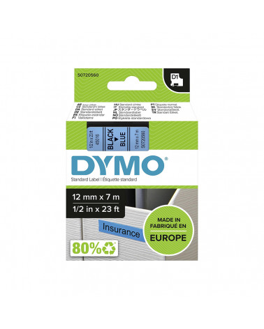 Ταινία Ετικετογράφου DYMO D1 45016 12mm x 7m (Μαύρα Γράμματα σε Μπλέ Φόντο) (S0720710) (DYMO40916)
