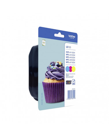 Brother Inkjet Cyan / Magenta / Yellow Cartridge (LC-123RBWBPDR) (BRO-LC-123RBWBPDR)