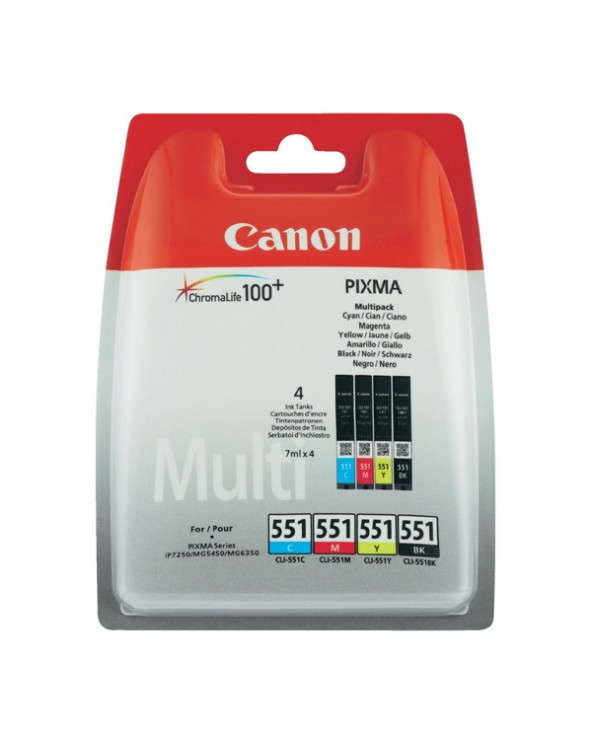 Canon Μελάνι Inkjet CLI-551MPK Multipack  (6509B009) (CANCLI-551MPK)