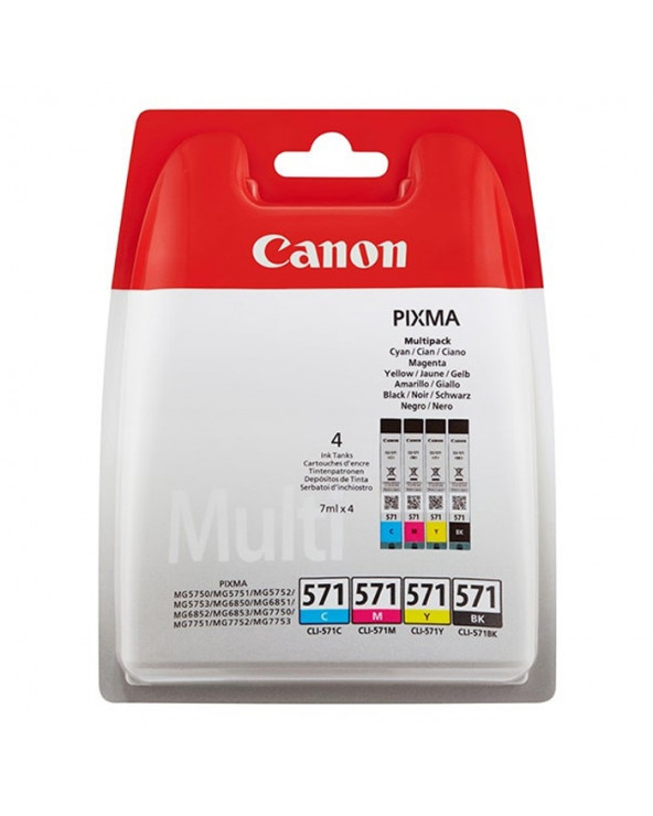 Canon Μελάνι Inkjet CLI-571 Multipack (C/M/Y/BK) (0386C005) (CANCLI-571MPK)