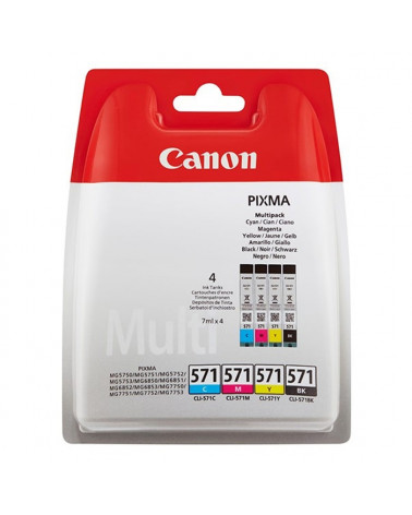 Canon Μελάνι Inkjet CLI-571 Multipack (C/M/Y/BK) (0386C005) (CANCLI-571MPK)