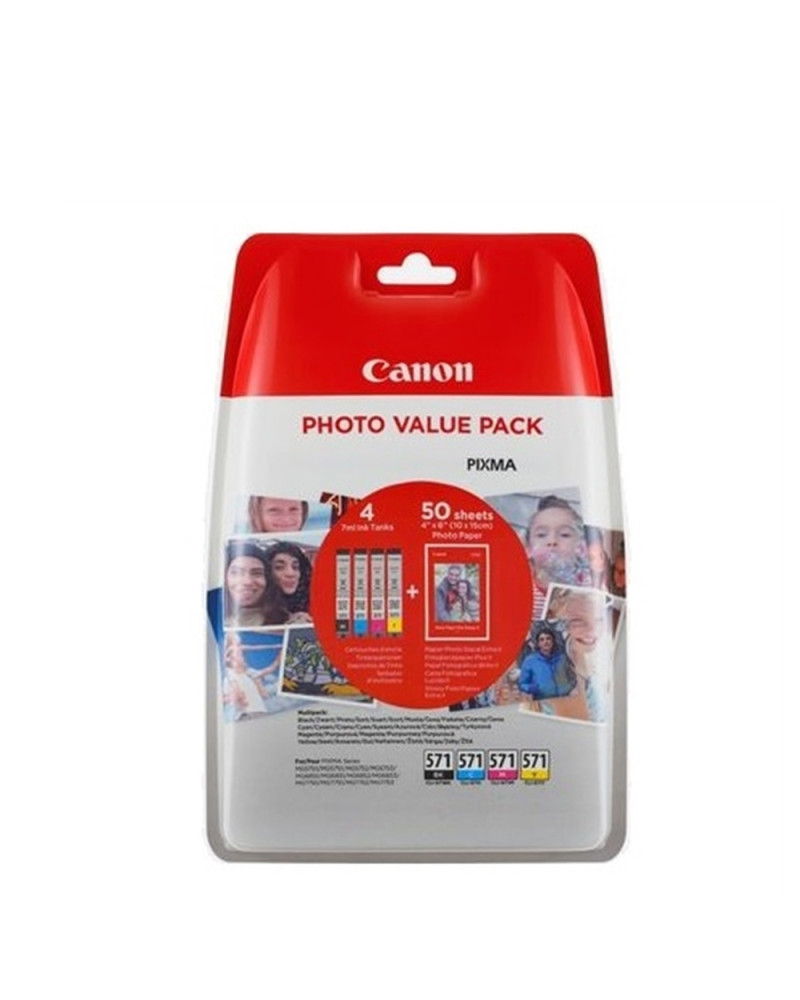Canon Μελάνι Inkjet CLI-571XLVP BK/C/M/Y + PHOTO PAPER (0332C005) (CANCLI-571XLVP)