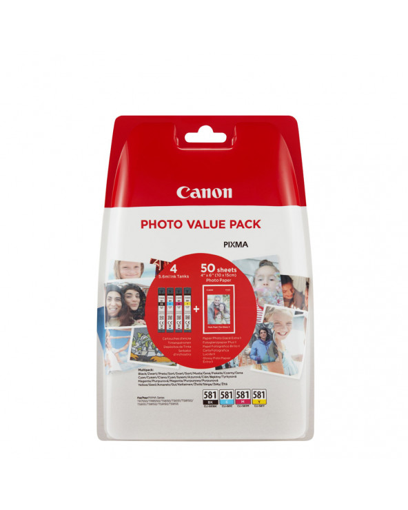 Canon Μελάνι Inkjet CLI-581VP BK/C/M/Y + PHOTO PAPER (2106C005) (CANCLI-581VP)