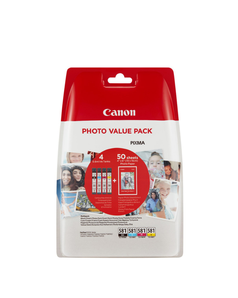 Canon Μελάνι Inkjet CLI-581VP BK/C/M/Y + PHOTO PAPER (2106C005) (CANCLI-581VP)