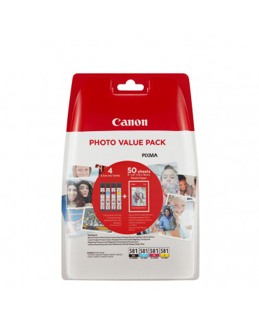 Canon Μελάνι Inkjet CLI-581VP BK/C/M/Y + PHOTO PAPER (2106C005) (CANCLI-581VP)