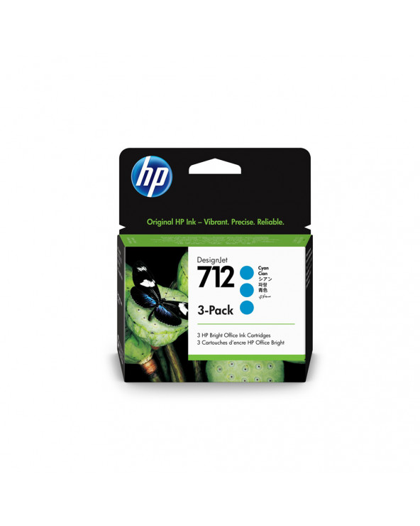HP Μελάνι Inkjet No.712 Cyan 3-Pack (3ED77A) (HP3ED77A)