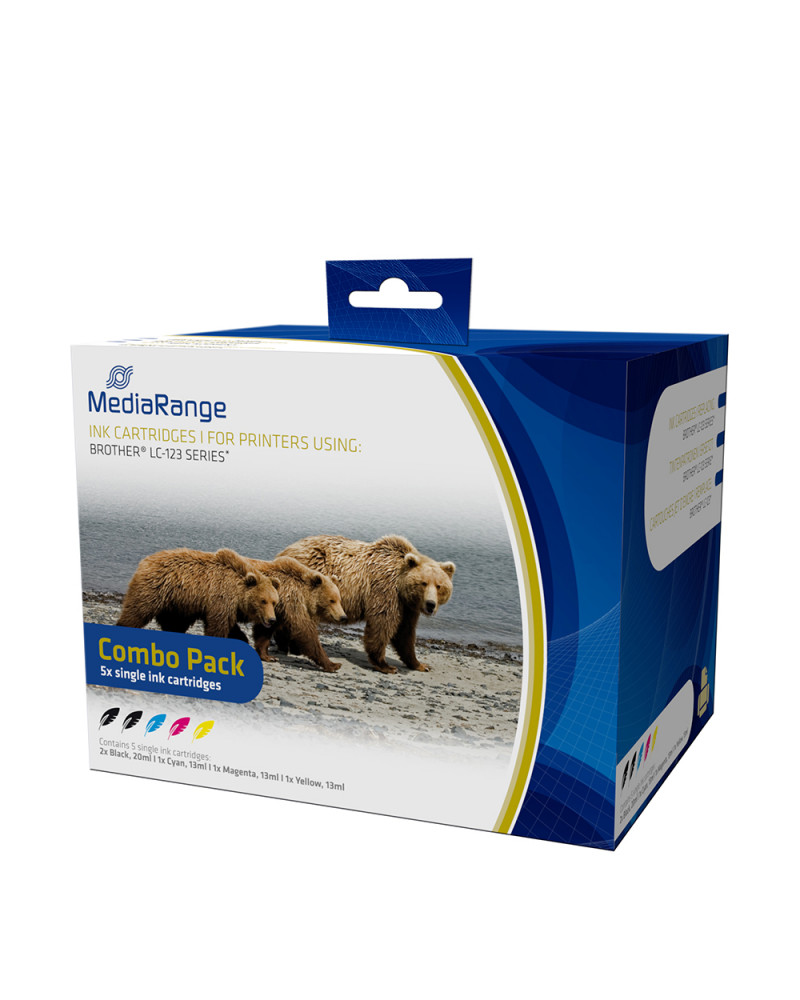 Inkjet MEDIARANGE Συμβατό για Εκτυπωτές Brother (Multipack) (LC-123) (MRB123)