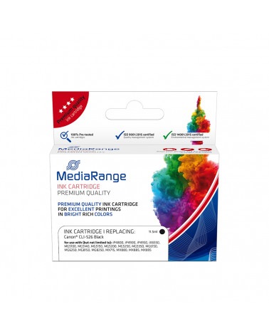 Inkjet MEDIARANGE Συμβατό για Εκτυπωτές Canon (Black) (CLI-526BK) (MRCC526BK)