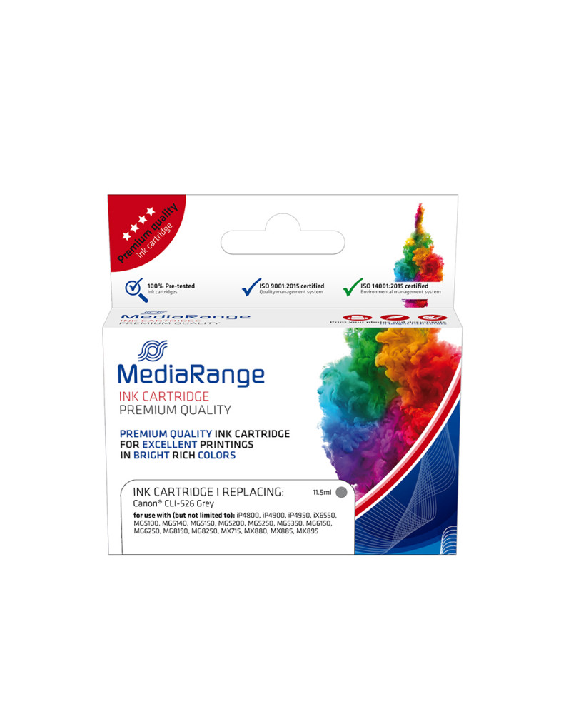 Inkjet MEDIARANGE Συμβατό για Εκτυπωτές Canon (Grey) (CLI-526G) (MRCC526GY)