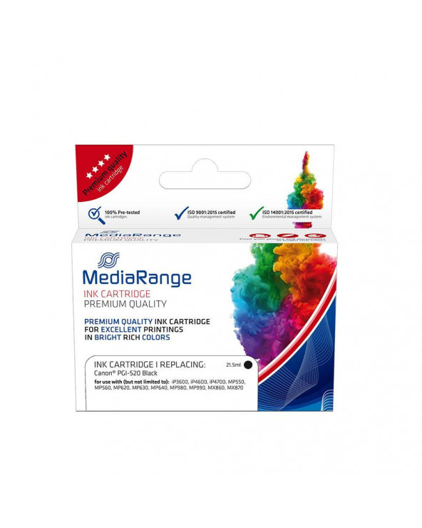 Inkjet MEDIARANGE Συμβατό για Εκτυπωτές Canon (Black) (PGI-520BK) (MRCP520BK)
