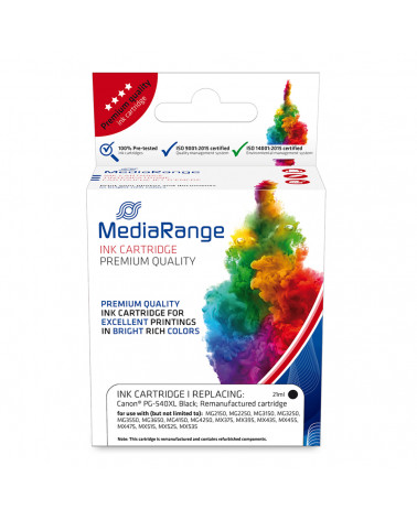 Inkjet MEDIARANGE Συμβατό για Εκτυπωτές Canon (Black) (PG-540BKXL) (MRCP540BKXL)