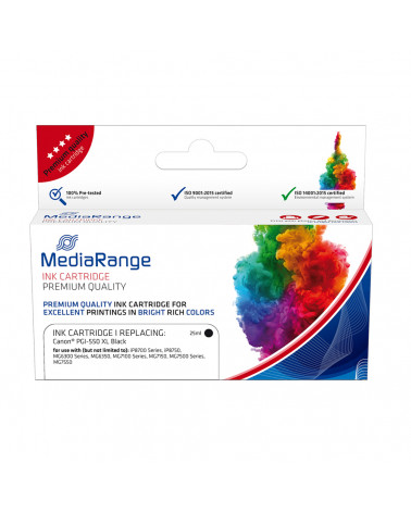 Inkjet MEDIARANGE Συμβατό για Εκτυπωτές Canon (Black) (PGI-550BKXL) (MRCP550BKXL)