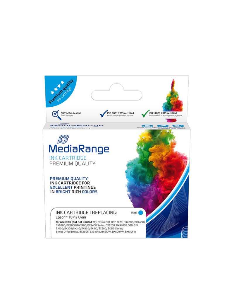 Inkjet MEDIARANGE Συμβατό για Εκτυπωτές Epson (Cyan) (T0712) (MRET071C)