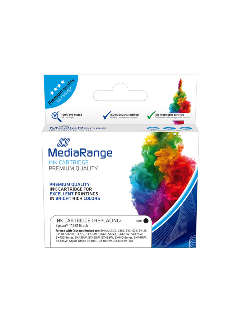 Inkjet MEDIARANGE Συμβατό για Εκτυπωτές Epson (Black) (T1281) (MRET128BK)