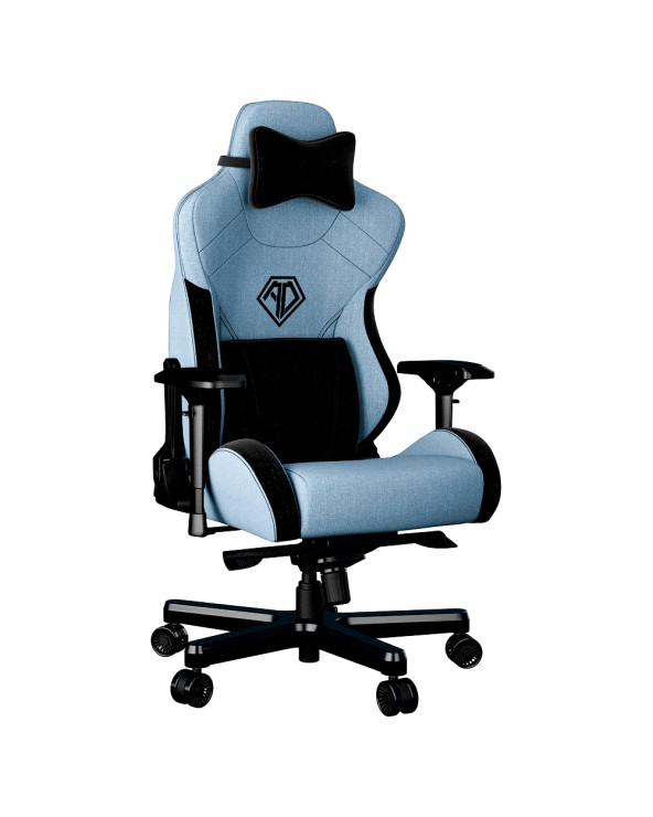 ANDA SEAT Gaming Chair T-PRO II Light Blue/ Black FABRIC with Alcantara Stripes