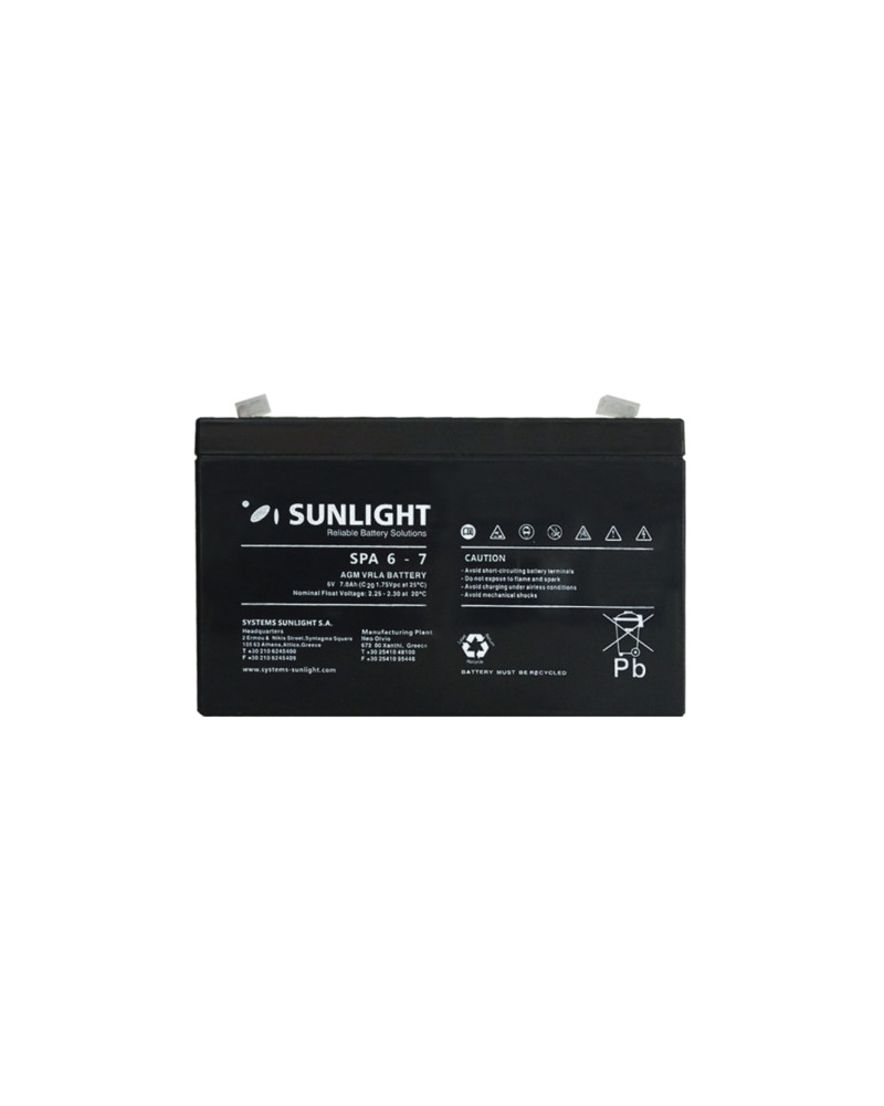 BATTERY VRLA RECHARGABLE 6V-7AH FOR UPS NEW