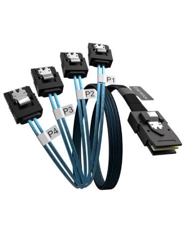 CABLE MINI SAS 4i SFF-8087 MALE 36P TO 4xSATA + SGPIO