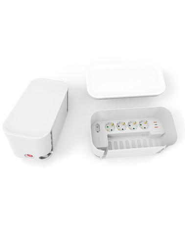 SONORA POWER BOX WHITE Κουτί οργάνωσης με πολύπριζο 5 θέσεων & 3 θύρες USB
